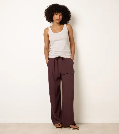 Women's Brown Woven Trousers
