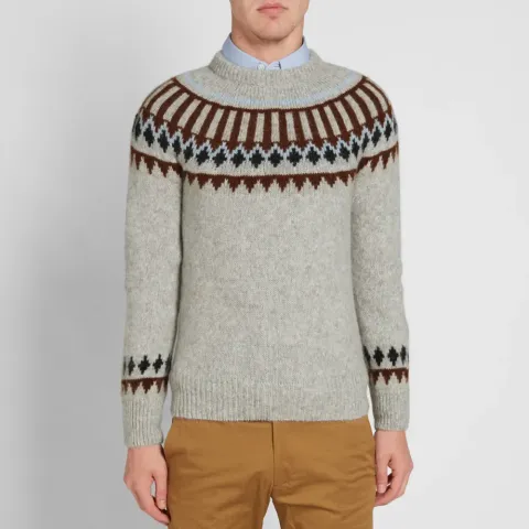 AMI Fair Isle Crew Knit