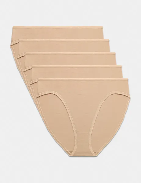 Marks & Spencer 5pk Pure Cotton High Leg Knickers Rose Quartz