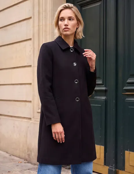 Roman Tailored Swing Coat Black