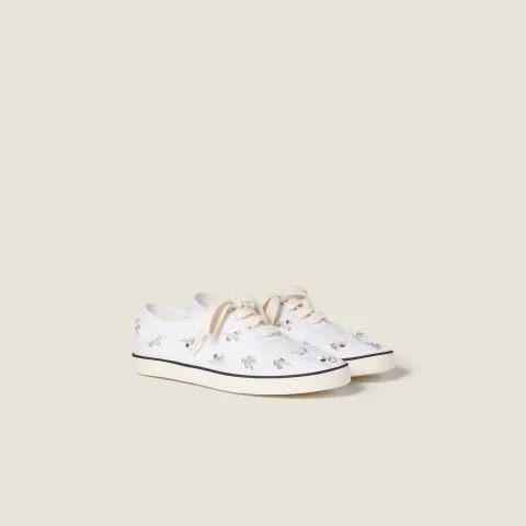 Embroidered drill sneakers
