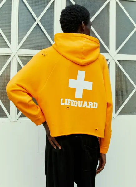 Lifeguard Distressed Hooded Sweatshirt