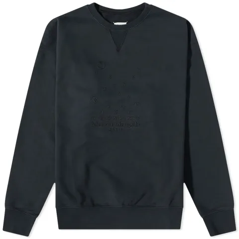 Embroidered Numbers Logo Crew Sweat