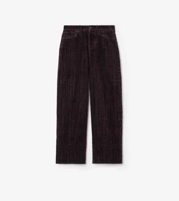 Relaxed Check Jeans in Plum purple