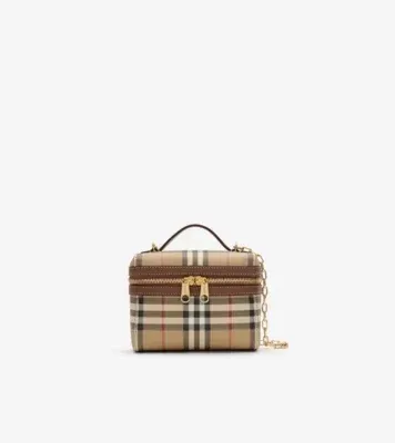 Mini Check Vanity Bag in Archive beige - Women, Technical, Cotton