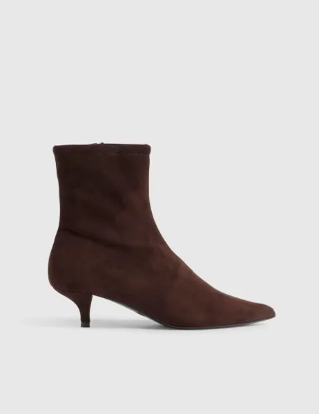River Island Stiletto Heel Sock Boots Dark Brown