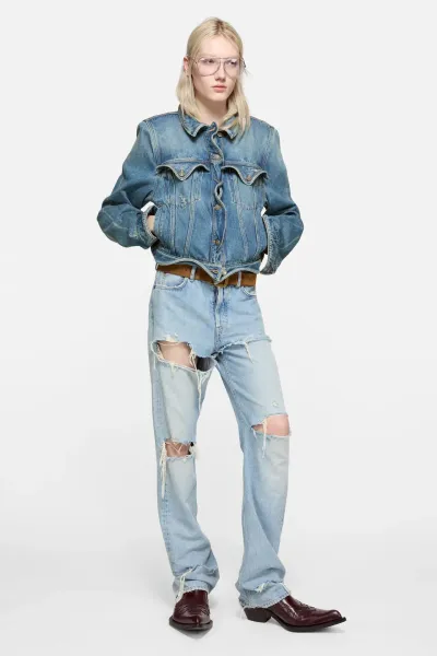 Wavy denim jacket