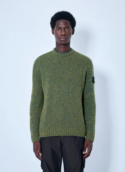 Crewneck Textured Knit Sweater