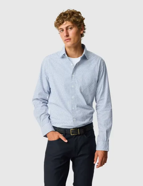 Rodd & Gunn Regular Fit Pure Cotton Shirt Light Blue Mix