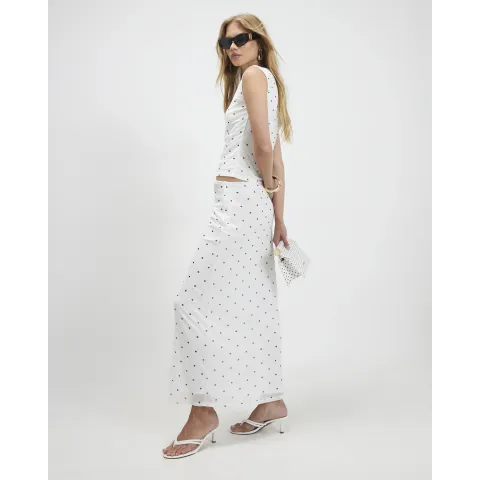 River Island Spot Print Mesh Maxi Skirt