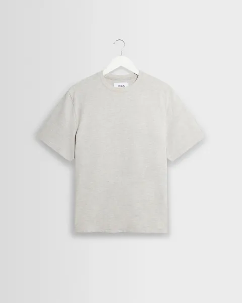 Dean - Grey Marl Textured Organic Cotton t-Shirt