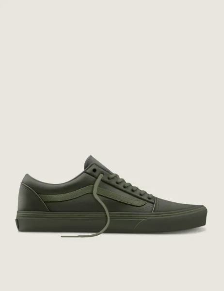 Old Skool Leather & Canvas Lace Up Trainers