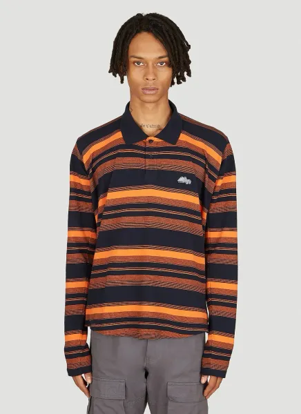 Striped Long Sleeve Polo Shirt
