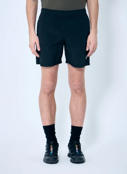 Nylon Shorts With Logo Patch