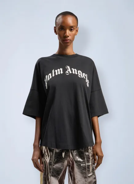 Curved Logo Over T-Shirt