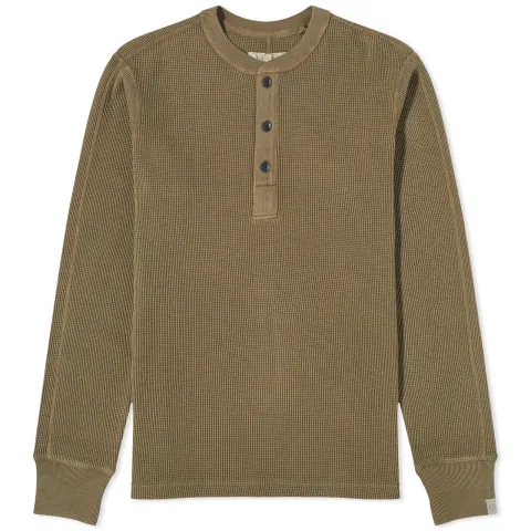 Long Sleeve Garment Dyed Waffle T-Shirt