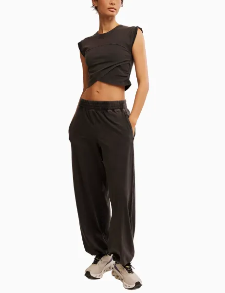 FP Movement 2pc Hot Shot Crossover Top & Joggers Set Black
