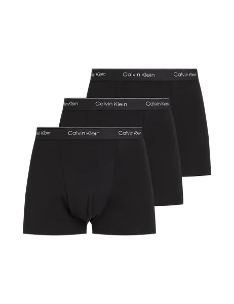 Calvin Klein 3 Pack Icon Cotton Stretch Dart Trunks Black