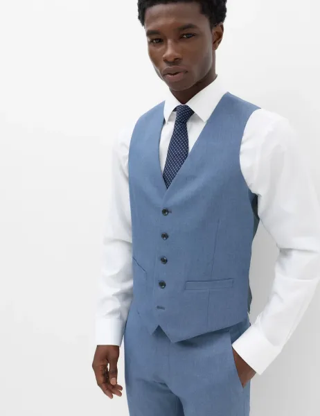 Marks & Spencer Textured Waistcoat Light Airforce