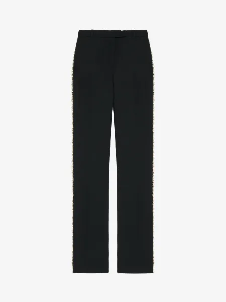 Crystal Embroidery Tuxedo Trousers