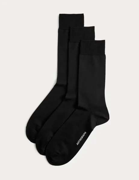 Autograph 3 Pack Egyptian Cotton Rich Socks Black