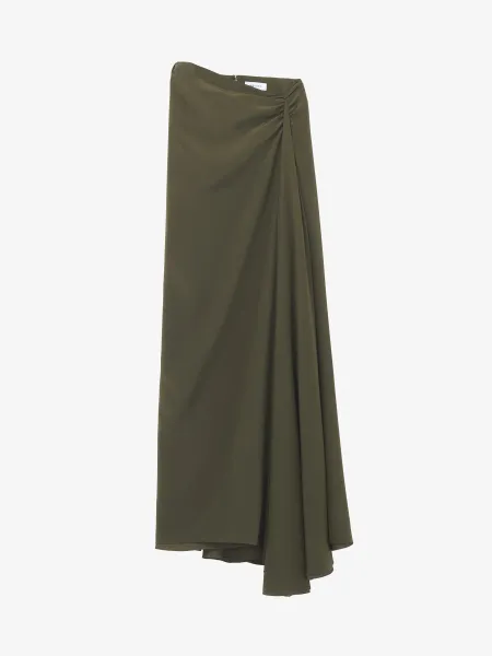 Asymmetric Waist Maxi Skirt