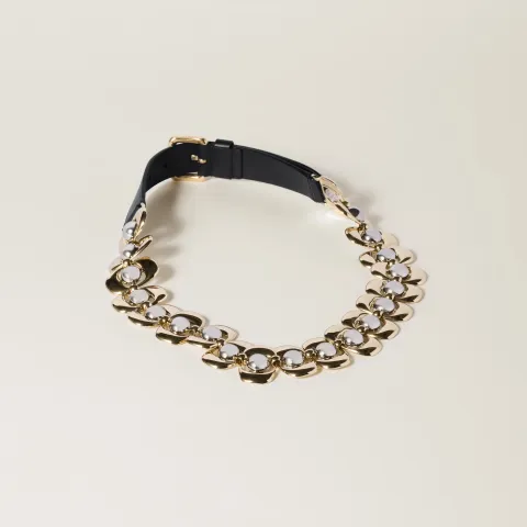 Leather and metal belt