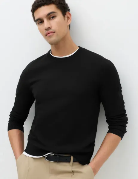 Marks & Spencer Air Yarn Crew Neck Jumper Black