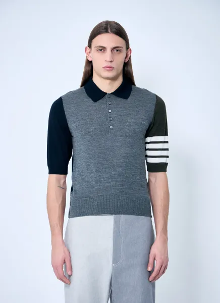 Jersey Four-Bar Polo Shirt
