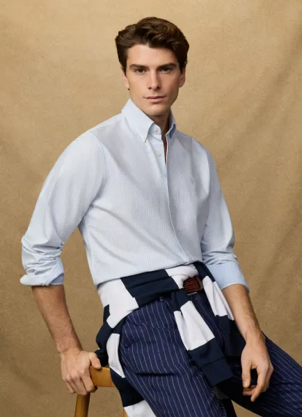 Classic Fit Oxford Ticking Stripe Shirt
