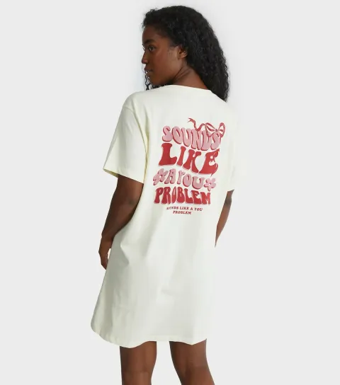 Women's White 'Sounds Like A You Problem' Slogan Print Night Dress