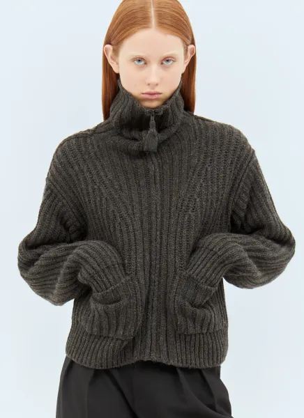 Trucker Collar Zip Cardigan