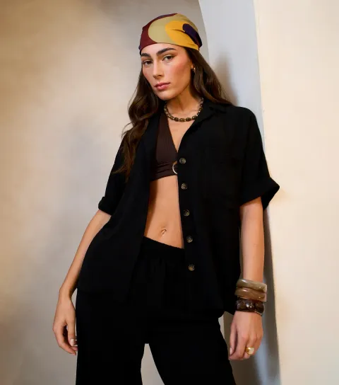 Women's Black Oversized Shirt