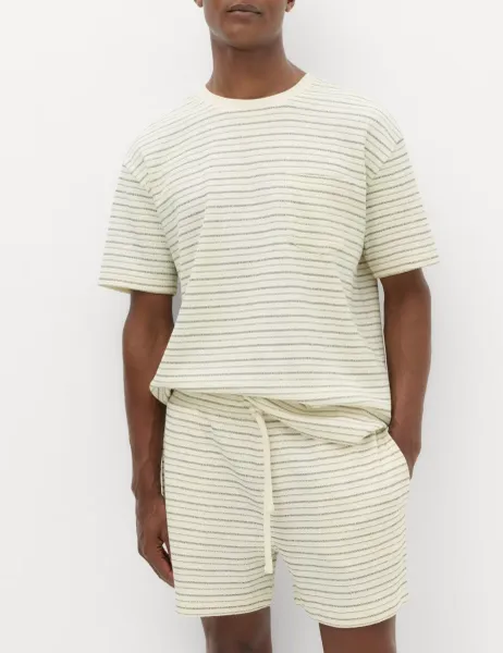 Marks & Spencer Cotton Rich Textured Shorts Natural