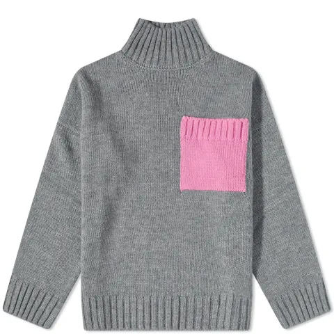 Patch Pocket Turtleneck Jumper