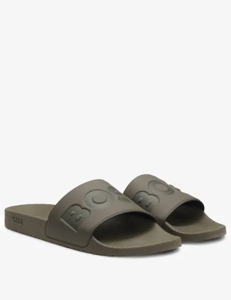 Boss Logo Sliders Beige