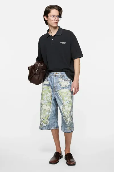 Trompe-l’œil denim shorts