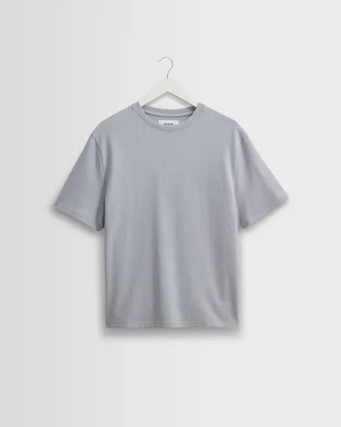 Dean - Pale Blue Textured Organic Cotton t-Shirt