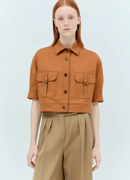 Cotton Canvas Crop Jacket