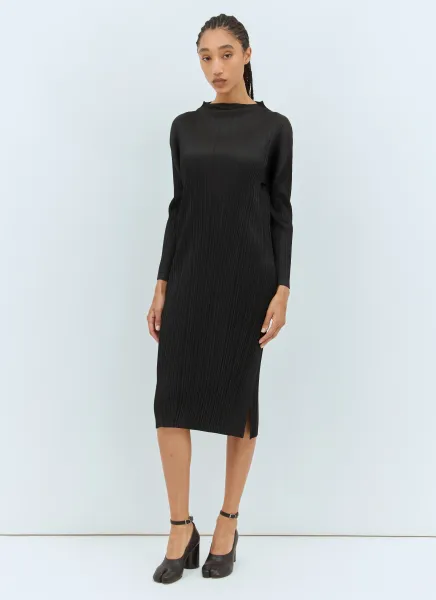 High Neck Midi Dress
