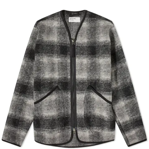 Wool Fleece Check Zip Liner Jacket