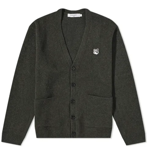 Grey Fox Head Patch Relaxed Cardigan