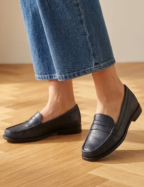 Jones Bootmaker Suede Loafers Navy