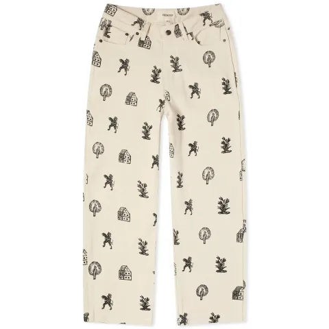 Woodcut Printed Jeans
