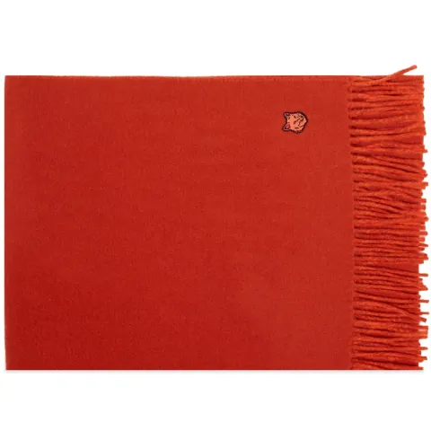 Fox Head Patch Wool Scarf