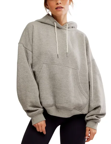 FP Movement Final Call Cotton Rich Oversized Hoodie Light Grey
