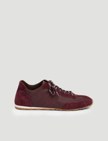 HUSH Leather Trainers Dark Red