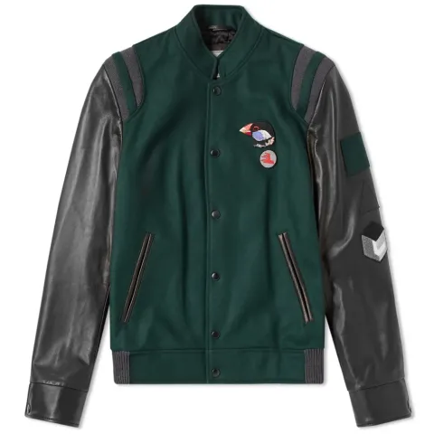 Menton & Leather Varsity Jacket