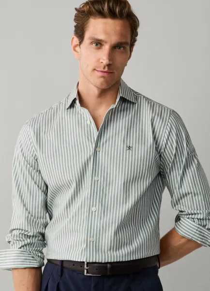 Hackett Tailored Fit Cabana Stripe Shirt