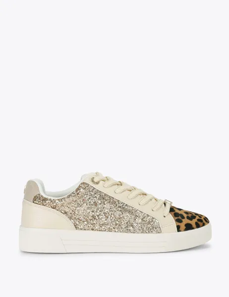 Kurt Geiger Animal Print Trainers White